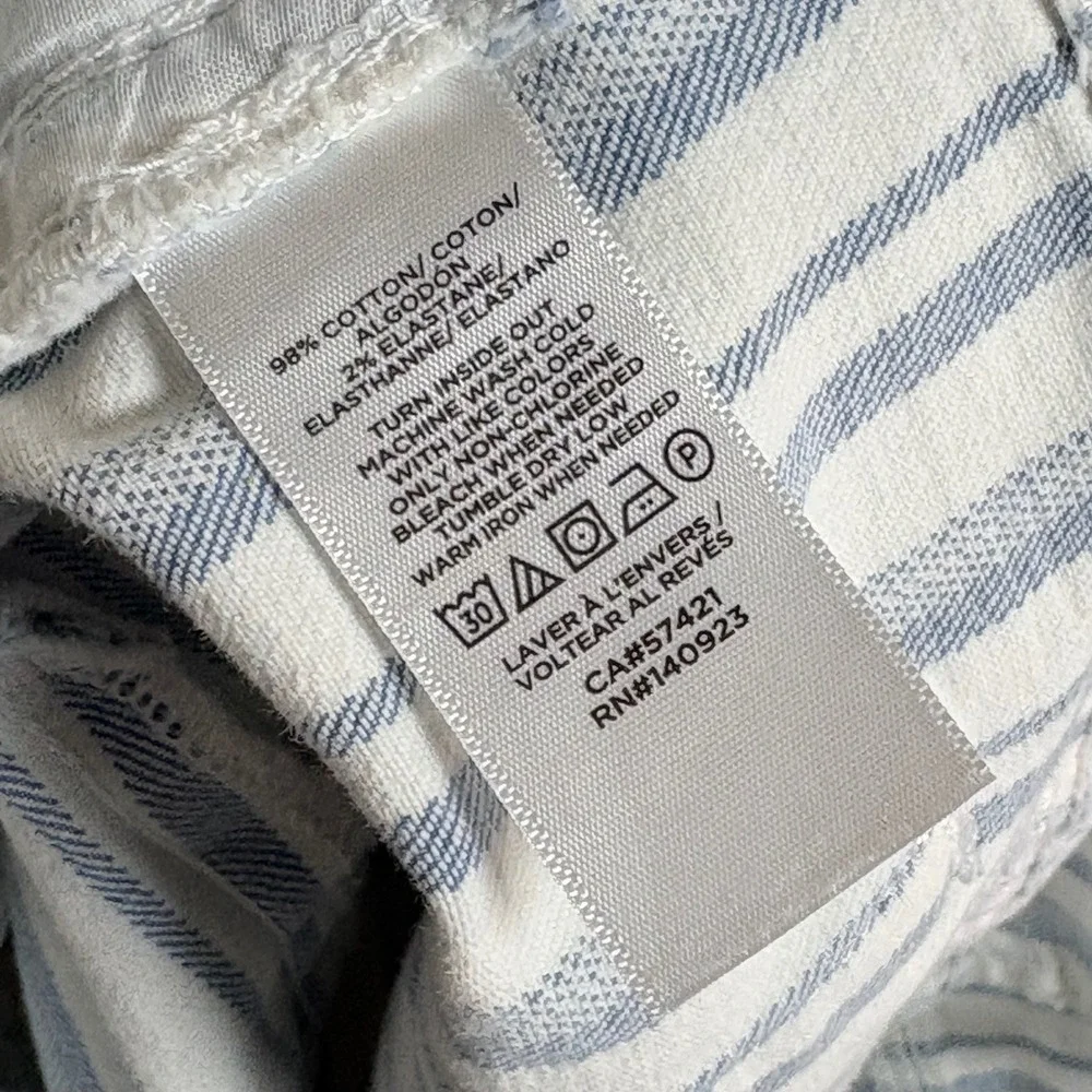 LOFT Womens Blue White‎ Striped Denim Mini Skirt Size 14 Summer Casual Preppy